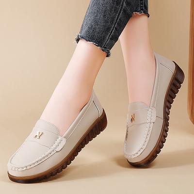 Comfortable High Heels Comfortable Music Shoes Color Leisure Single Women's Shoes Leather Solid Flat Ladies Sandals Comfy