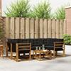 Outdoor Sofa Set with Cushions 7 pcs Natural and Black