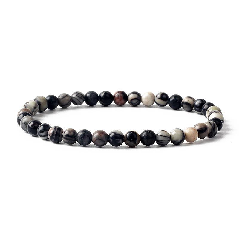 Reiki Natural Stone Bracelets For Women Men 4MM Beads Stretch Bracelet Wholesale Agate Lava Tiny Bangles Handmade Simple Jewelry