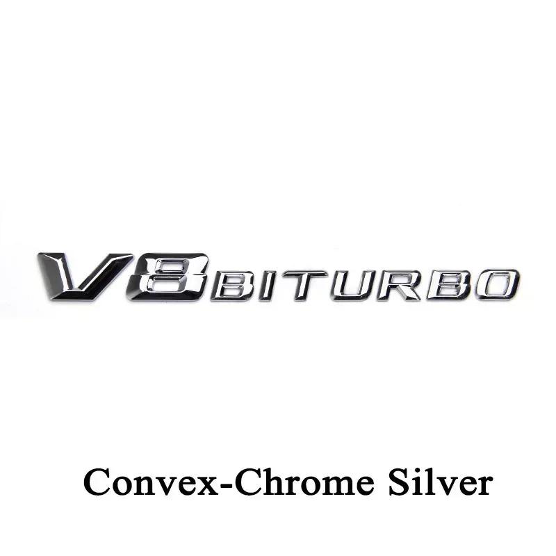 3D ABS Schwarzes Logo V8 BITURBO Emblem Auto Kotflügel Abzeichen Für Mercedes Benz C63 G63 E63 S63 W222 W223 W213 W212 W205 W204 Zubehör
