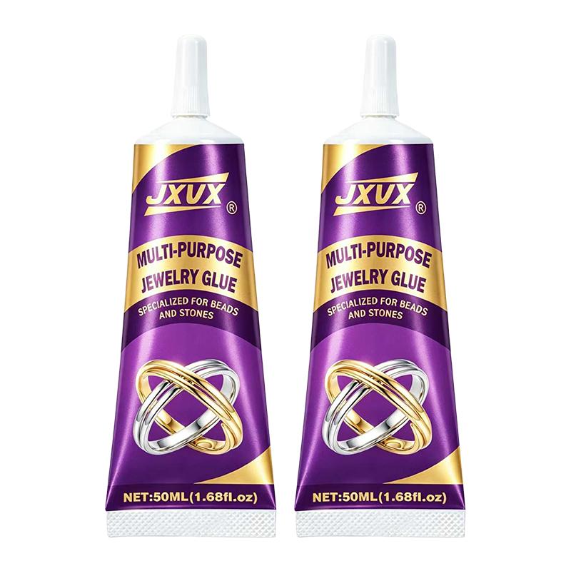 B7000 Glue Clear for Rhinestones, 4pcs 50mL/1.68 fl oz Strong Adhesive B-7000 Jewelry Bead Gem Glue with Precision Tip, Quick Dry Bedazzling Adhesive