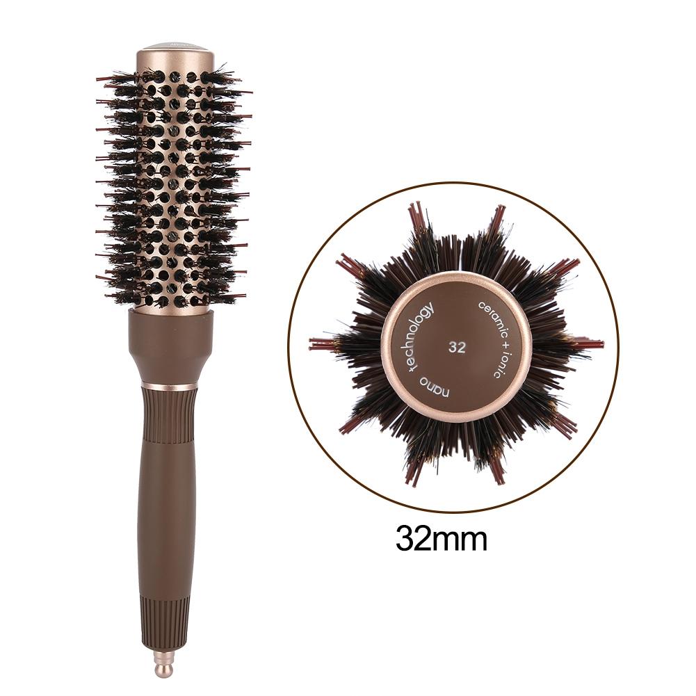 

Высококачественная круглая расческа для волос с анионным антистатическим эффектом, щетка для укладки волос в салоне, кофе(32мм)