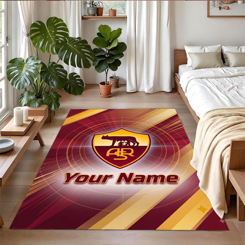 Crystal Velvet Rug Custom Name Text, Soft Non Slip Floor Mat Home DecorAS Roma