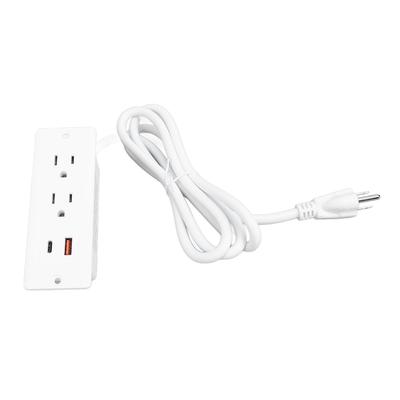 Recessed Power Strip 2 Outlets 1 USB C 1 USB A Ports Fast Charging Desk Outlet with 1.5m Cord for