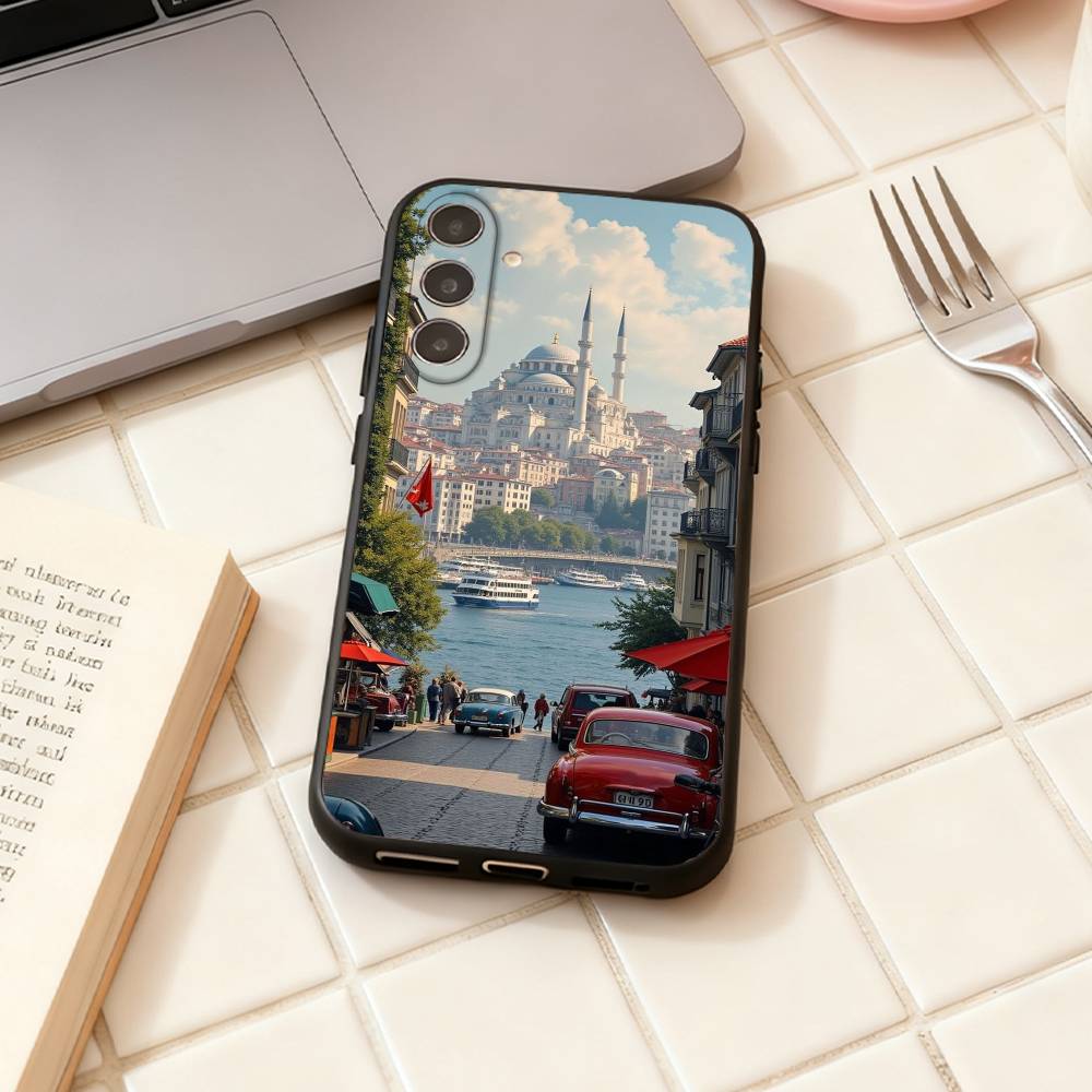S-SceneryS Istanbul T-Turkey phone Case For Samsung Galaxy A73,A72,A71,A70,A53,A52,A51,Others Soft Black Shell