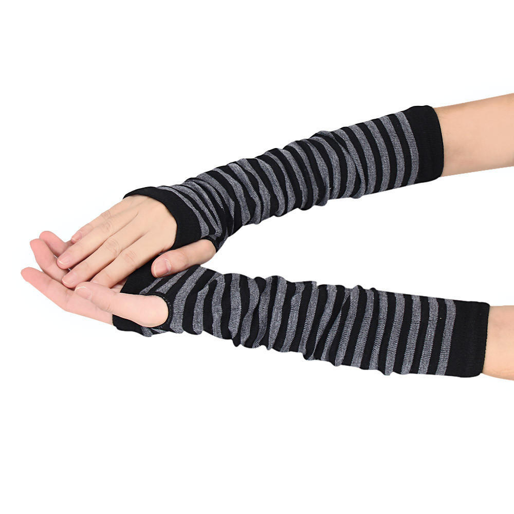 Winter Wrist Arm Hand Warmer Knitted Long Fingerless Gloves Mitten