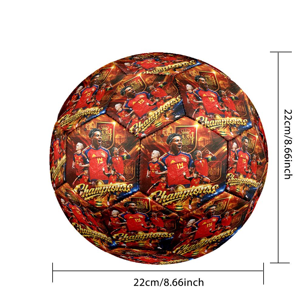 Lamine Yamal's Spain Champions Celebration Size 5 Soccer Football Machine Sewn Indoor/Outdoor Training and Matches perfect gift for sports enthusiasts