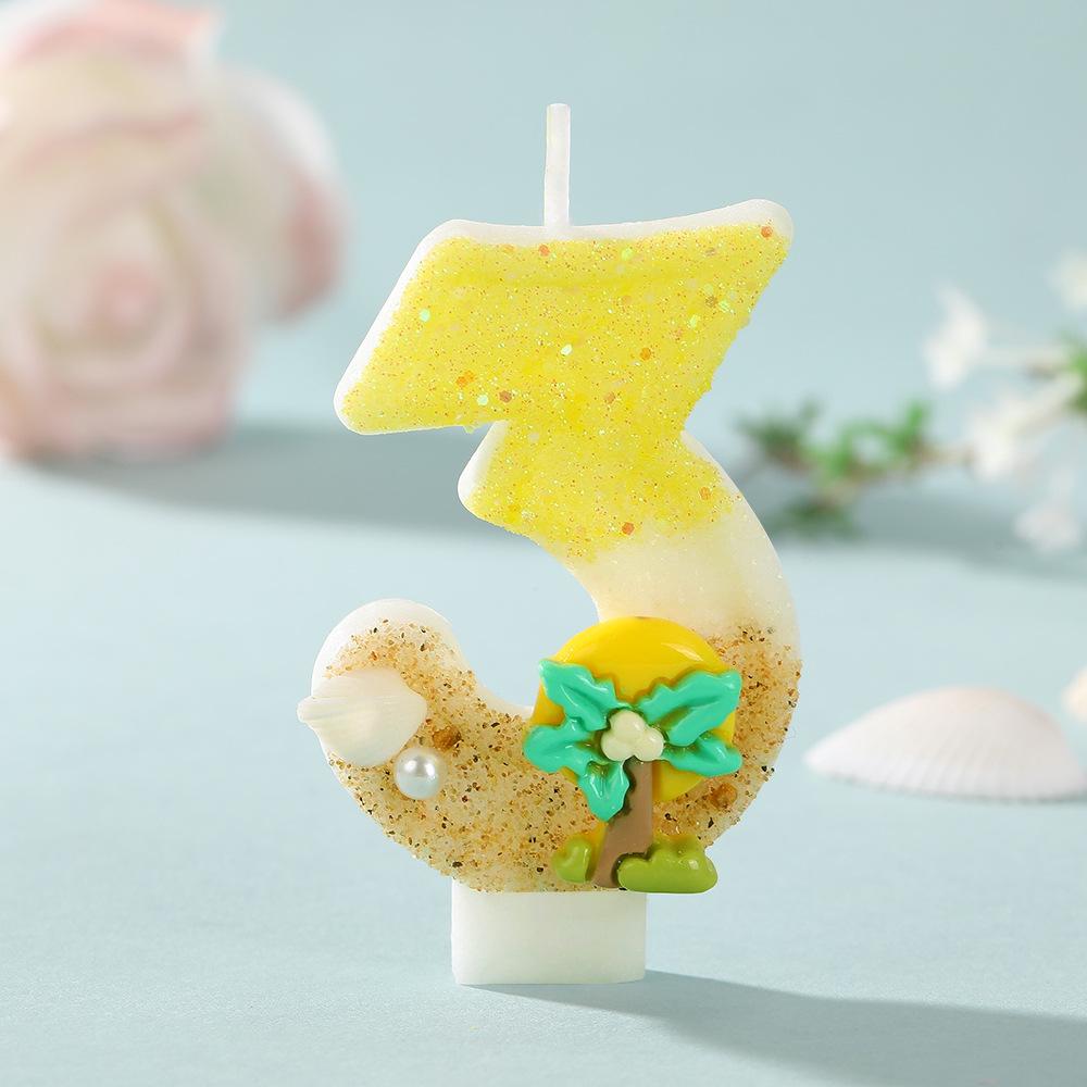 Cross-border Ocean Coconut Tree Birthday Cake Candles