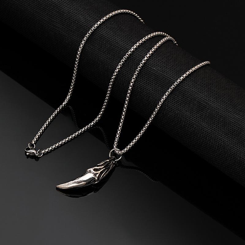 

Ретро Подвеска Клык Волка и Рог Быка Цепочка из Титановой Стали Персонализированная Цепочка для Свитера X249