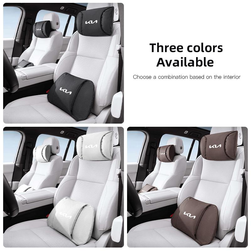 Car Headrest Neck Pillow Lumbar Cushion Set Breathable Soft For KIA K3 Sportage Carnival K5 Seltos Pegas KX1 EV5 Sonet EV6 K4 K8