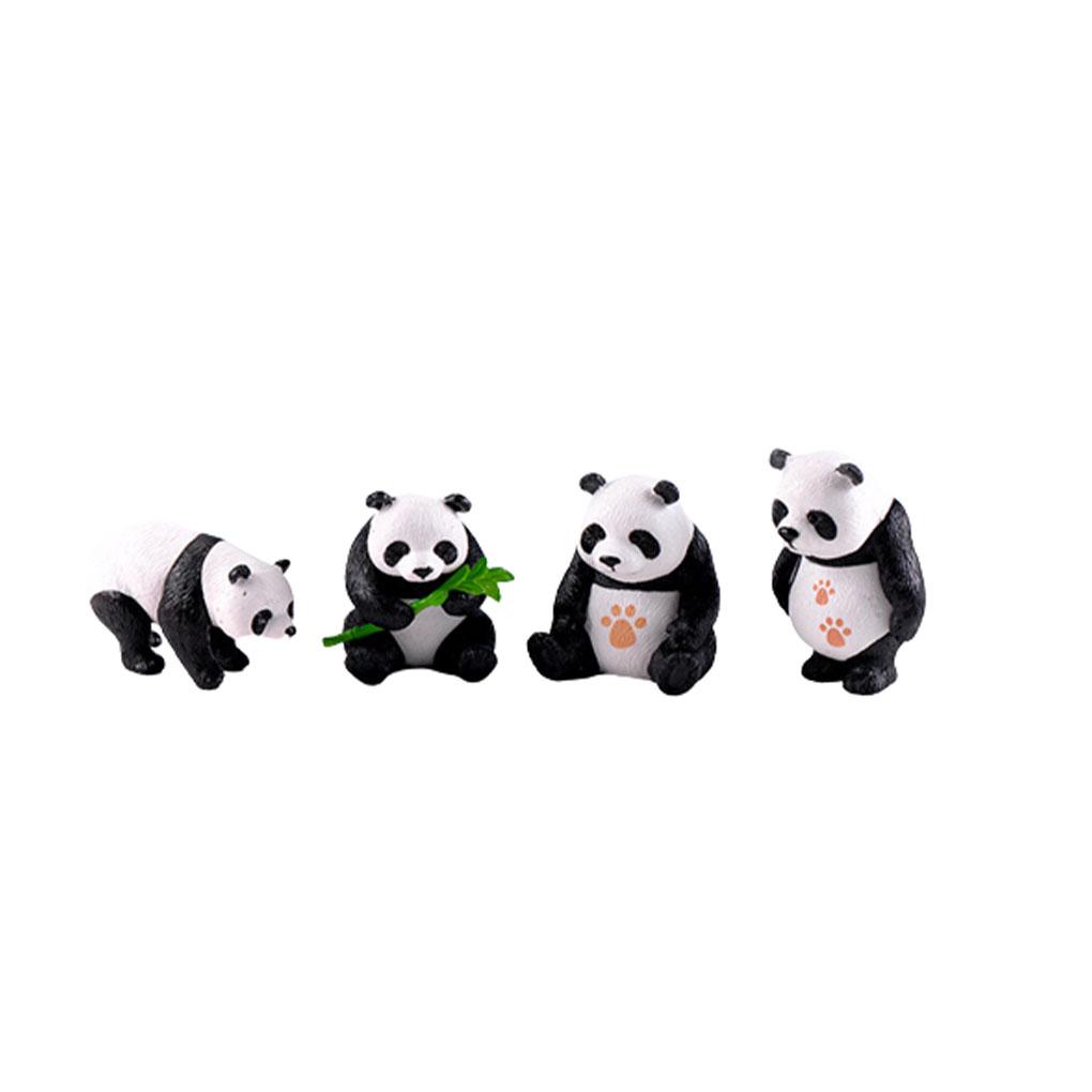 4 buc. Figurină de decorare panda Ornamente drăguțe Accesorii pentru animale Miniaturi de simulare de peisaj Micro Cadou de grădină