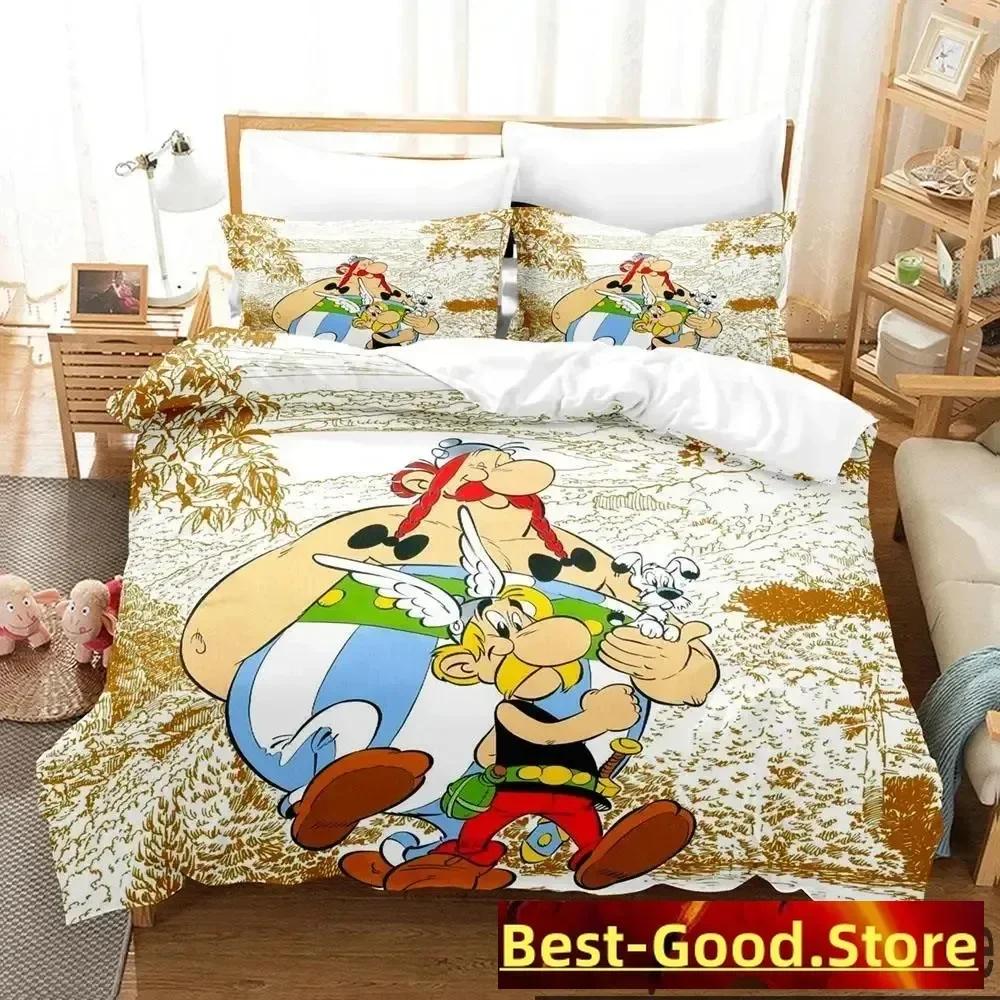 

3D Print Gaul Hero Asterix Bedding Set Duvet Cover Sheet Printed Bed Set Pillowcase Bed Full Queen King Size Comforter Bedroom AU Single 140x210cm