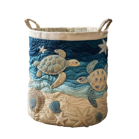 Quilted Laundry Basket Foldable Boho Fabric Laundry Hamper Cute Cat Storage Basket for Clothes Toys Blankets Nursery Bedroom