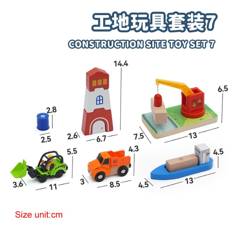 

Wooden Construction Crane Toy Set Wooden Tracks Accessories Engineering Vehicle Fit ALL Brands of Wooden Train Tracks