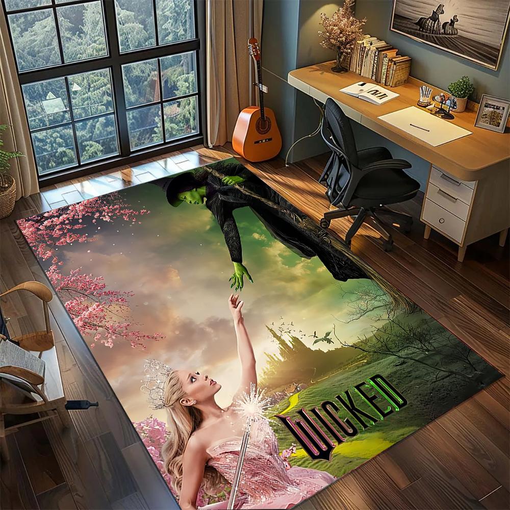

Wicked Witch Green and Black Modern Rug Carpet Large Area Rug Non Slip Washable Floor Mat Gamer Room Bedroom Home Decor 60x90cm