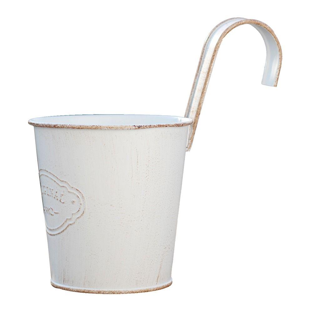 Wall Mounted Hanging Flowerpot Black White Iron Garden Flower Pot Home Decoration Detachable Hook Hanger Box Planter