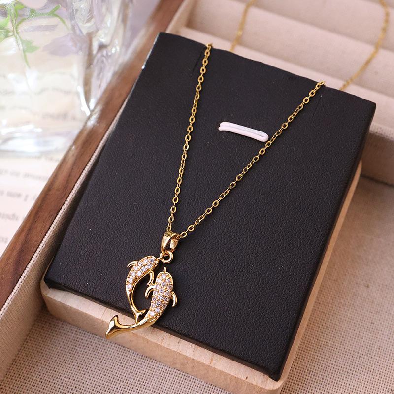 Women S Pisces Zircon Inlaid Clavicle Chain Luxury Simple Versatile Necklace With You For Life