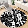 1PC Letter Changing Pattern Office Round Area Rug, Mat Suitable For Office, Under Office Chairs Bedroom Living Room Home Decor, Room Deco