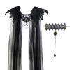 Halloween Cloak Black Feather Mesh Cloak Medium Dress Jewel Bracelet Stage Party Dance