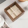 Glasdeckel Schmuckorganizer Samt-Innenleben Ringhalter Geschenk Holzschmuckschatulle Für den Heimgebrauch