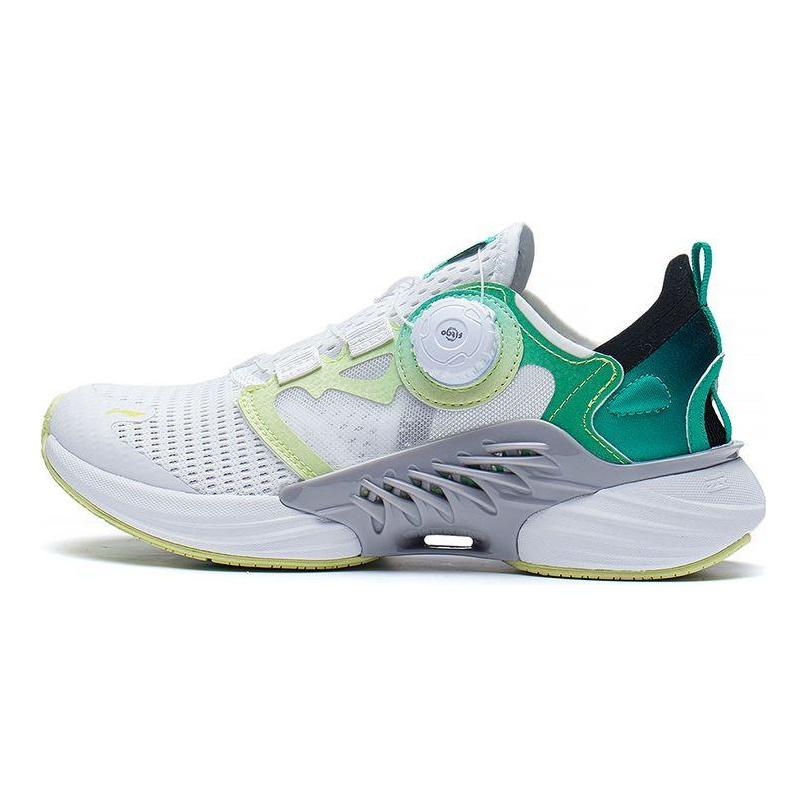 Li Ning Childrens Canglan Probar Loc Lightweight Shock Absorbing Non-Slip Low-Top Running Shoes Kids sneaker White Green YKFS022-51