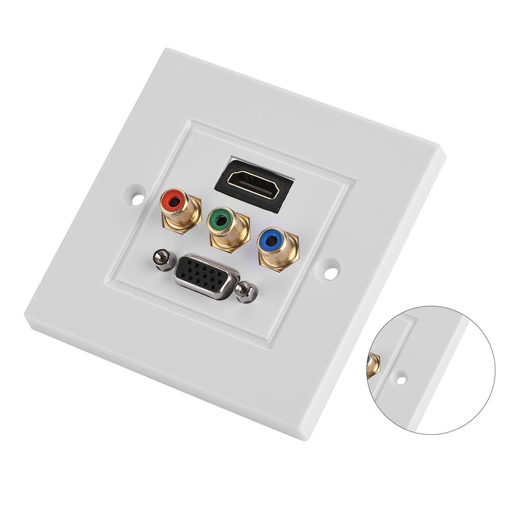 HDMI VGA 3RCA Threeinone Integrated Multimedia Wall Panel Audio Video Socket