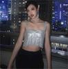 Bling Rhinestones Party Crop Top 2022 Fashion Solid Backless Straps Full Diamonds Sequins Cami Cropped Top for Women