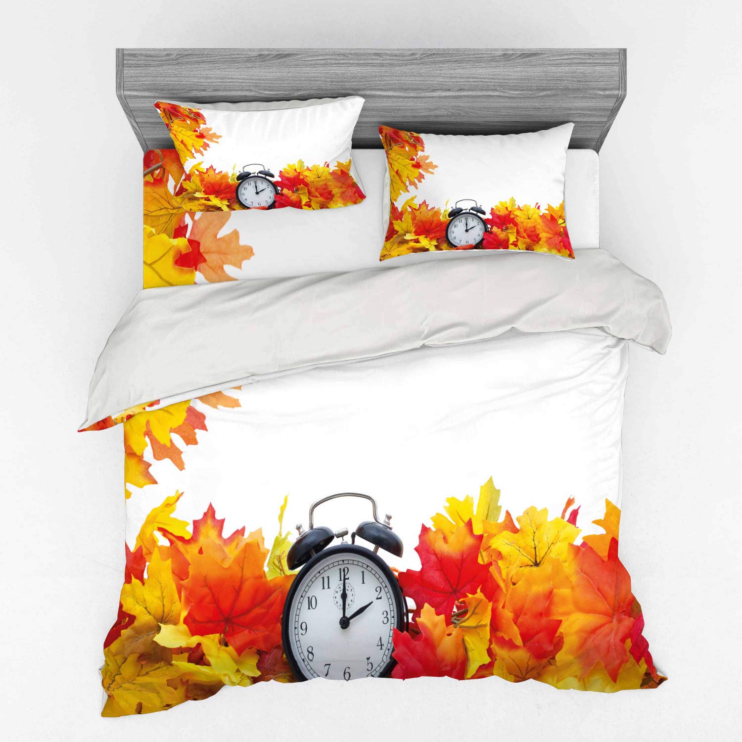 

Clock Duvet Cover Set For Kids Teens Boys Girls Lightweight Down Quilt Covers Bedroom Decor 2 Pillowcases 1 Duvet Cover No Quilt EU Single(135x200cm)