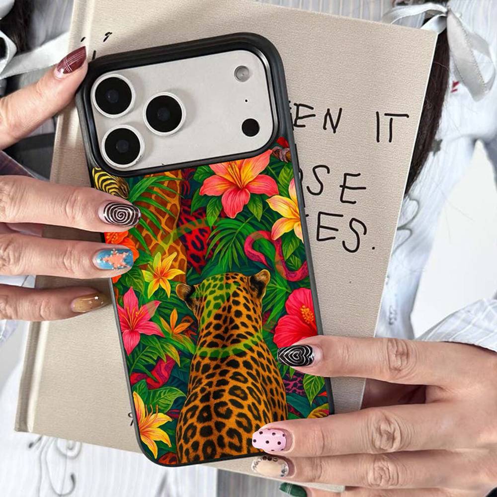 Tropical Jungle Print Leopard Sloth For Magsafe For iPhone Phone Case 17 Air 16 15 14 Plus 13 12 Mini 11 Pro Max Magnetic Cover