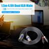 Dual XLR Male To Dual RCA Male Audio Cable Adapter Wire 1.5m/4.9ft Black for Microphone Mixer Headphone Amplifier