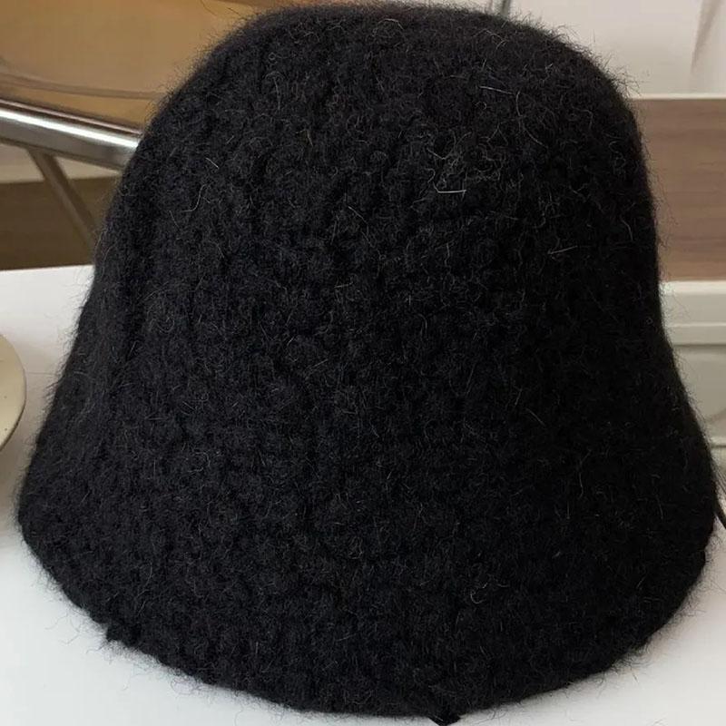 

Рыбацкая шляпа из однотонной овечьей шерсти, женская осенняя и зимняя утепленная уличная ветрозащитная панама, шляпа для бассейна One Size чёрный