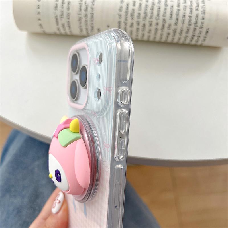 Sanrio Cartoon Magnetic Stand iPhone Case for 17/16/Pro Max/15/14 - Girly Design