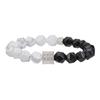 Minimalist White Turquoise Beaded Bracelet For Men And Women With Geometric Hexagon Design