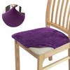 Soft Velvet Chair Cover Solid Thickened Warm Seat Cushion Protector For Dining Room Living Room Kitchen Chairs