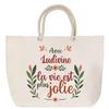 Beach Bag - PLANETEE - Life Is Prettier - Large Size - Strong Rope Handle - Printed In France