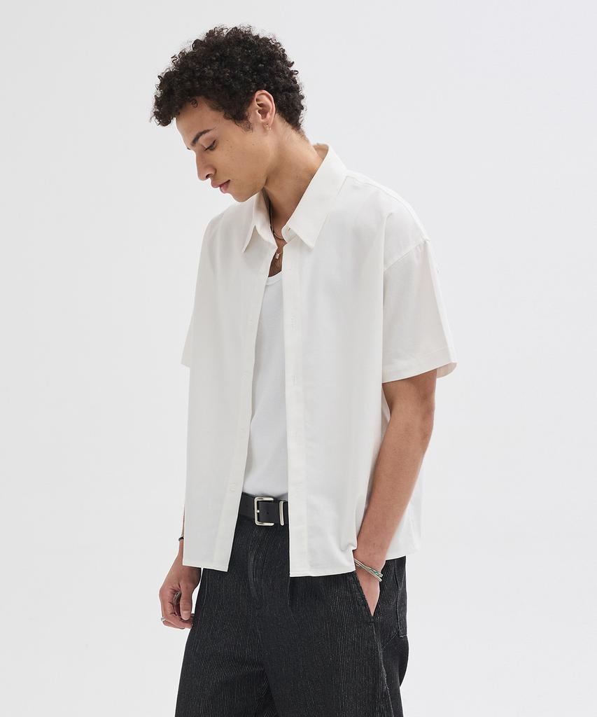 LEIRE Summer Crop Short Sleeve Shirt [White]