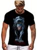 Trend Men's Fierce Wild Leopard 3D T-shirt Fashion Cool Daily T shirt Oudoor Short Sleeve Top Street Personality Summer Clothing