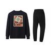 Li Ning Fashion Print Trendy Comfortable Versatile Crew Neck Pullover Long Sleeve Sweatshirt Casual Sports Suit Unisex Sweatshirt YWDV397-1+AKLUA73-4