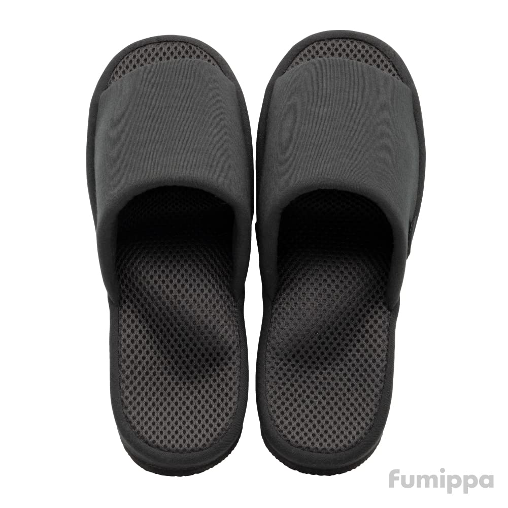 Alphax Health Foot Pressure Mega Pressurized Size Slippers, Point, Slippers, Black, L, 25.0-27.0cm