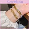 Vintage Pearl And Zirconia Flower Bracelet For Women Gift Elegant Jewelry