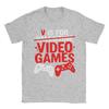 Humor V is for Video Games Funny Valentines Gamer TShirts for Unisex Round Collar Cotton T Shirt  Short Sleeve Tees Party Tops