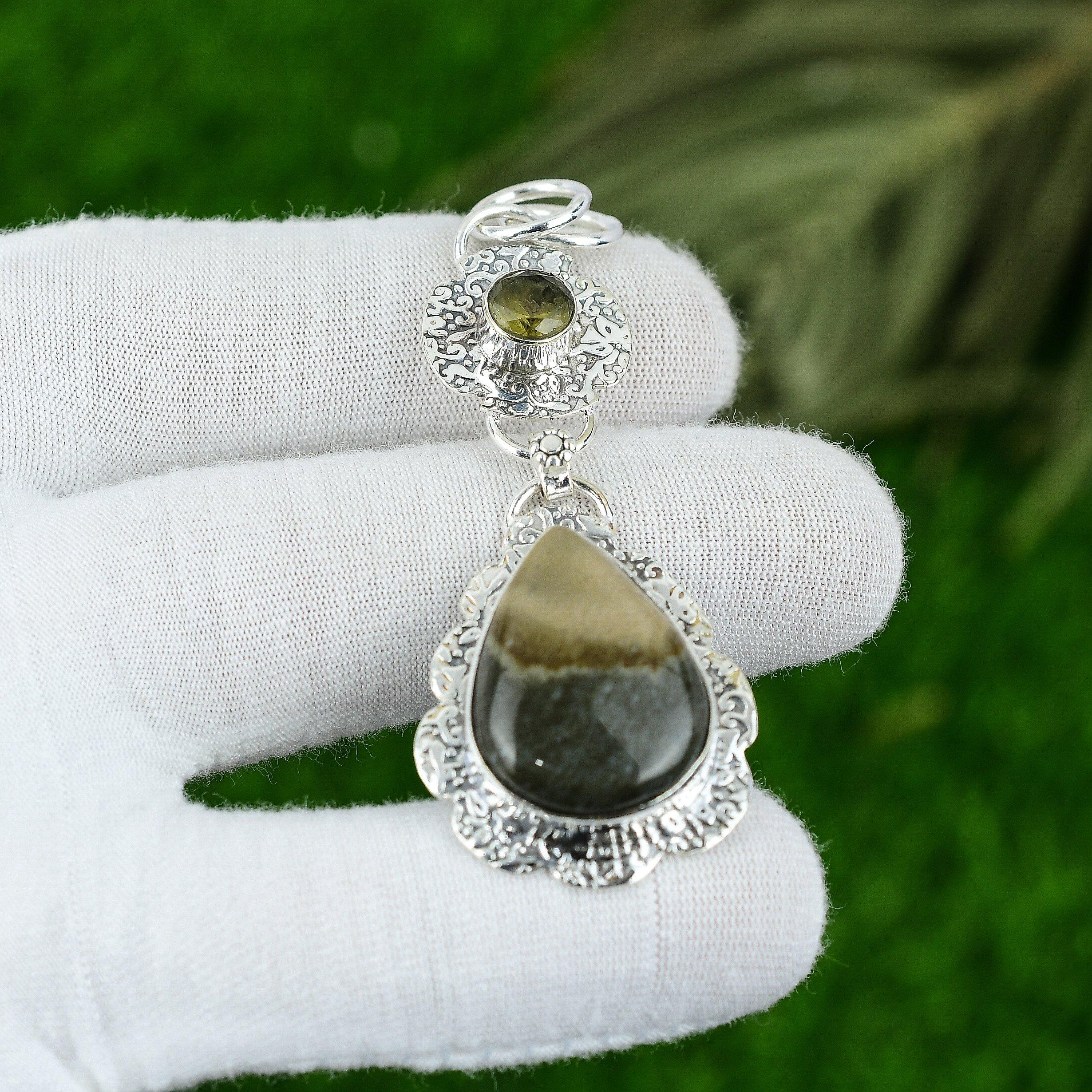 

Gift For Her 925 Sterling Silver Natural Polychrome Jasper Gemstone Pendant