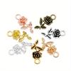 Retro Alloy 20-Piece Assorted Color Rose Pendant - DIY Jewelry Craft Charm - Bracelets and Necklaces
