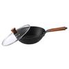 32cm flat bottom cast iron wok