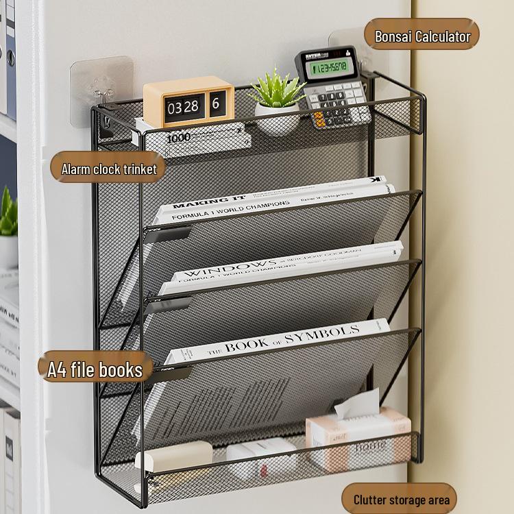 Metal Duvara Monte Ofis Dosya Rafı: Masa veya Masaüstü Bölmesi İçin Çok Katmanlı Asılabilir Düzenleyici
