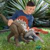 Mattel Jurassic World Super Spinosaurus Kids Figure Dinosaur 92cm Includes 2 Mini Ages JKD77 Big! Toy, Approx. Long, Figures, 4+, Brown,