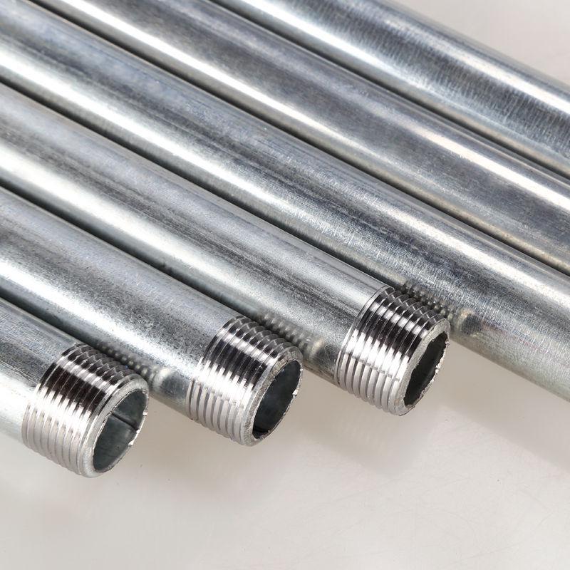 2-Inch Galvanized Steel Pipe Fittings, DN50 Thick, Male Thread, Round Straight Water Pipe for Sprinkler Truck Accessories