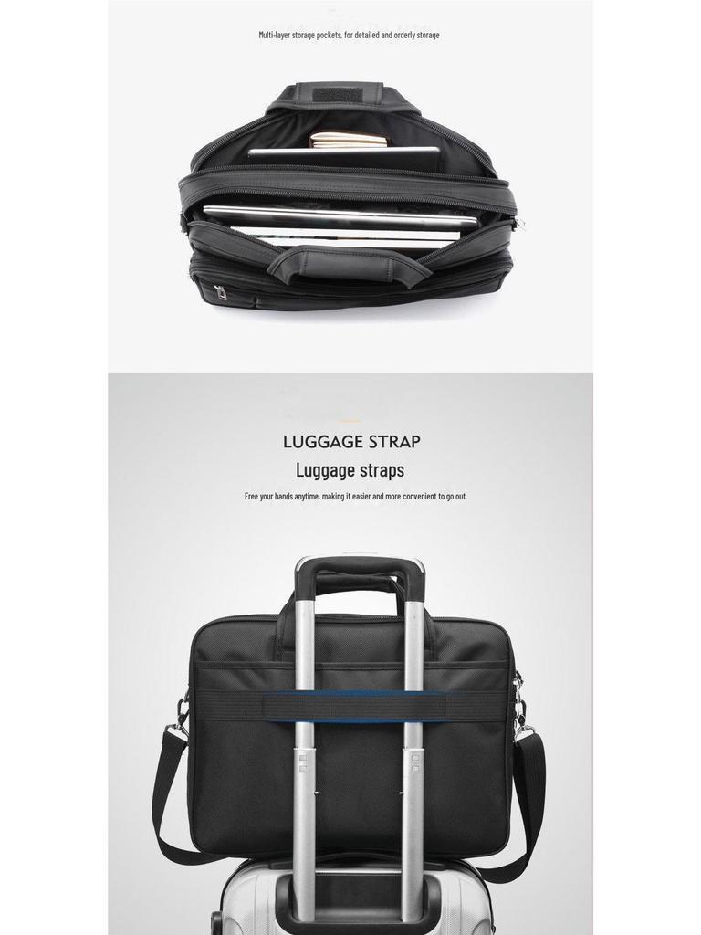Men's Oxford Cloth Laptop Briefcase: Large Capacity Shoulder & Crossbody Business Bag