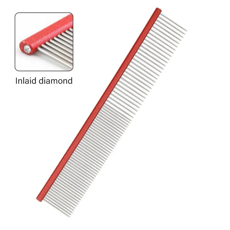 

Легкая алюминиевая расческа для домашних животных, 6 цветов, дополнительная профессиональная расческа для ухода за собаками, щетка для чистки волос, триммер, аксессуары для домашних животных