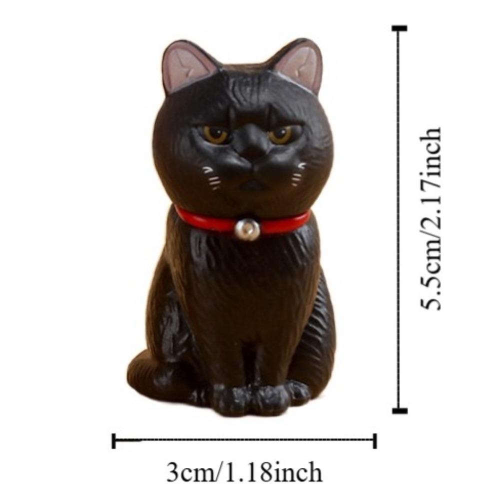Small Bell Sitting Cat Figure Toy Mini Mini Cat Ornament Simulated Cat Model Doll  Girls Gifts